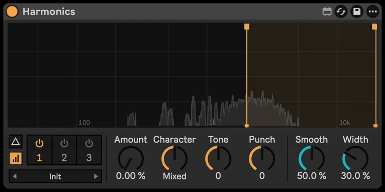 Harmonics: Amount and range
