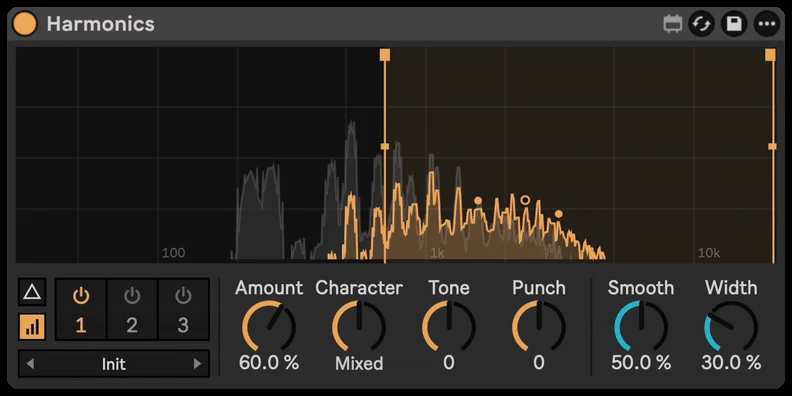 Harmonics: Up to 3 bands