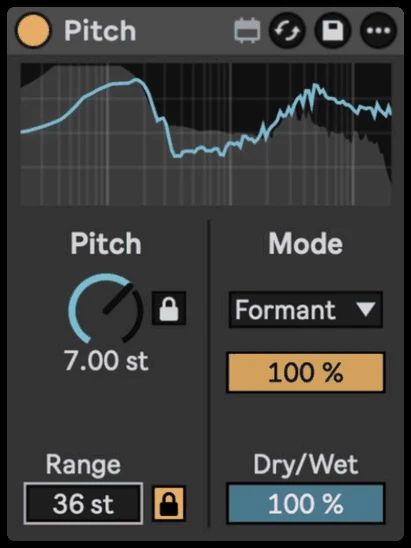 Pitch: Range 1–96 semitones