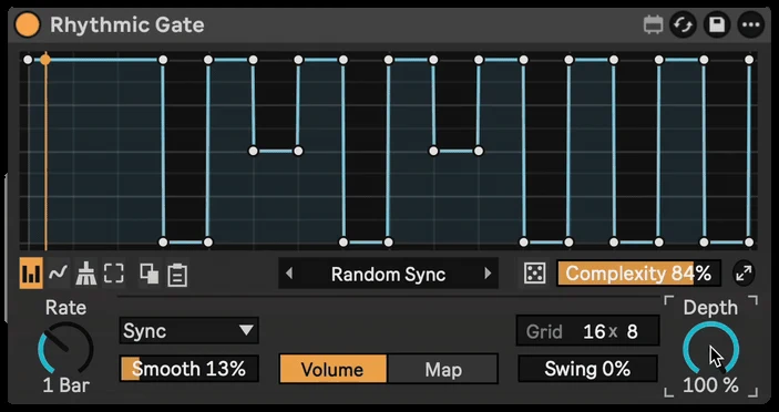 Rhythmic Gate: Grid up to 64 steps
